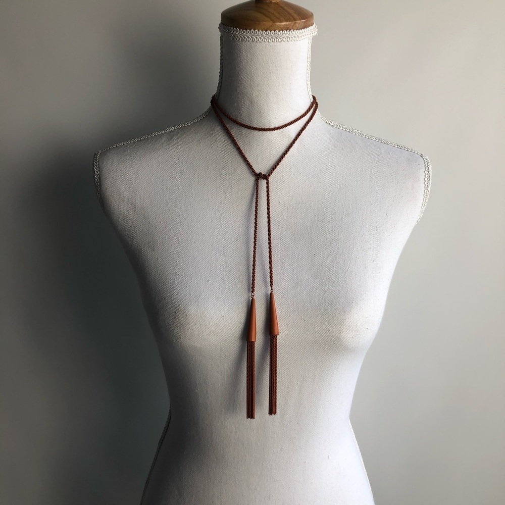 Kendra Scott Orange Phara Lariat Tassel Necklace